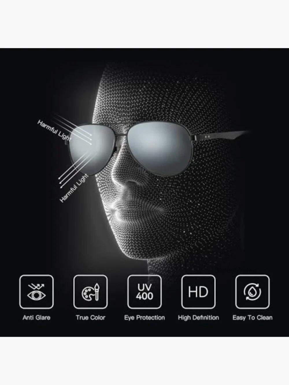 Polarized Aviator Sunglasses Carbon Fiber Pilot UV Protection